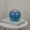 Mary Tabletop Accent Decor, Modern Round Orb, 10 Inch Blue Ceramic