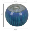 Mary Tabletop Accent Decor, Modern Round Orb, 12 Inch Blue Ceramic