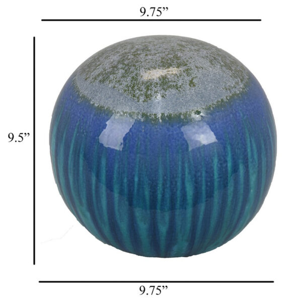 Mary Tabletop Accent Decor, Modern Round Orb, 12 Inch Blue Ceramic
