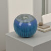 Mary Tabletop Accent Decor, Modern Round Orb, 12 Inch Blue Ceramic