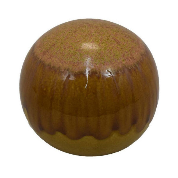 Mary Tabletop Accent Decor, Modern Round Orb, 10 Inch Brown Ceramic