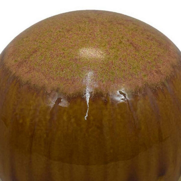 Mary Tabletop Accent Decor, Modern Round Orb, 10 Inch Brown Ceramic