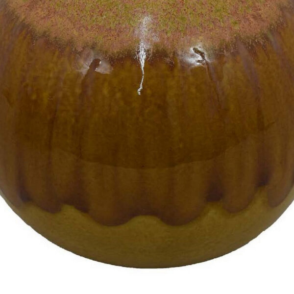 Mary Tabletop Accent Decor, Modern Round Orb, 10 Inch Brown Ceramic