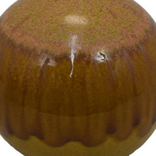 Mary Tabletop Accent Decor, Modern Round Orb, 10 Inch Brown Ceramic