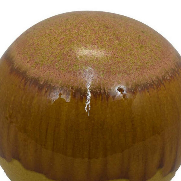 Mary Tabletop Accent Decor, Modern Round Ball, 12 Inch Brown Ceramic