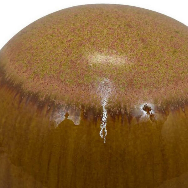 Mary Tabletop Accent Decor, Modern Round Ball, 12 Inch Brown Ceramic