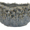 Nina Decorative Bowl, Light Blue, Textured Floral Gray Ceramic 13 Inch