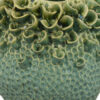 Nina Vase, Green Ceramic, Textured Accents, Abstract Floral 11 Inch