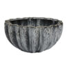 Kiara Decorative Bowl, Aqua Gray Ceramic Textured Design, 15 Inch