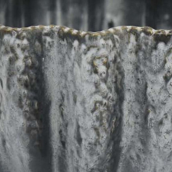 Kiara Decorative Bowl, Aqua Gray Ceramic Textured Design, 15 Inch