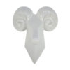 Ellena Ram Head Wall Decor, Modern Glossy White Resin Frame, 15 Inch