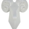Ellena Ram Head Wall Decor, Modern Glossy White Resin Frame, 15 Inch