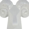 Ellena Ram Head Wall Decor, Modern Glossy White Resin Frame, 15 Inch