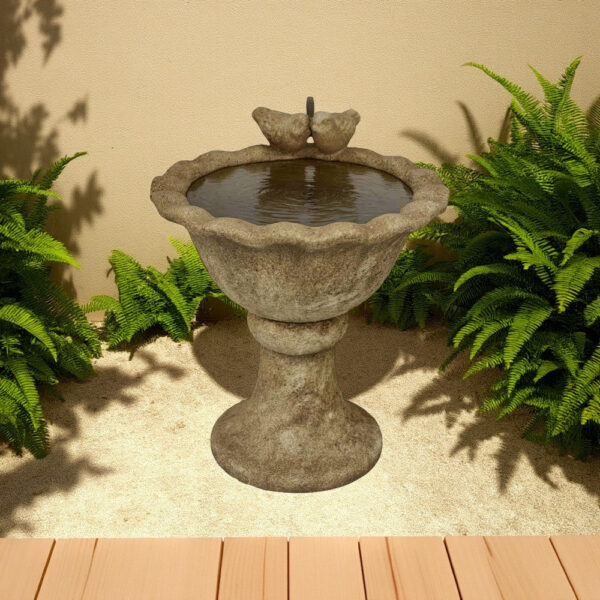 Ivina Bird Bath Feeder, Brown Terracotta, Cute Decorative, 12 Inch