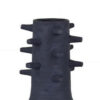 Enya Flower Vase, 3D Spiked Accent Narrow Neck, Black Ceramic, 18 Inch