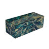 Dory Decorative Box Set of 2, Green Blue Faux Marble Accent Glass