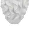 Decorative Vase, White Ceramic, Textured 19 Inch Curved Wave Design