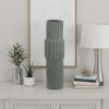 Decorative Accent Vase, Sleek Cactus Design, 24 Inch Green Ceramic