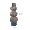 Decorative Accent Vase, 3 Rounded Accents, 22 Inch Multicolor Ceramic