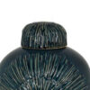 Accent Flower Vase w Lid, Rich Textured Deep Blue Ceramic, 13 Inch