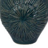 Accent Flower Vase w Lid, Rich Textured Deep Blue Ceramic, 13 Inch
