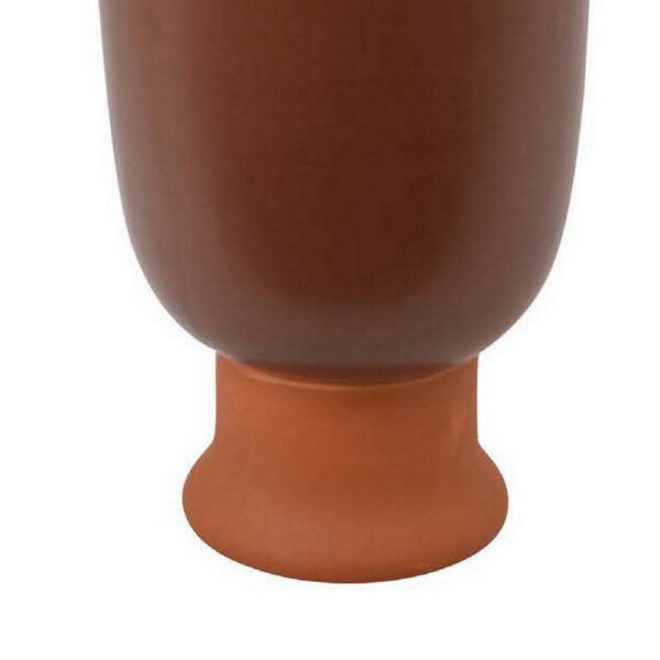 Decorative Vase, 15 Inch Tall Modern Accent PIece, Brown Ceramic