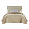 Xumi 2 Piece Twin Size Quilt Set, Beige Channel, Polyester and Cotton