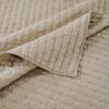 Xumi 2 Piece Twin Size Quilt Set, Beige Channel, Polyester and Cotton