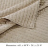 Xumi 2 Piece Twin Size Quilt Set, Beige Channel, Polyester and Cotton