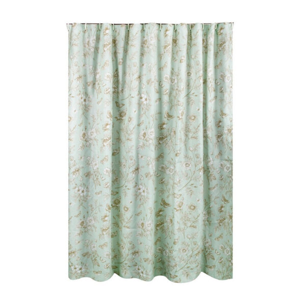 Vola Shower Curtain, 72 Inch, Floral Pattern, Light Green Polyester