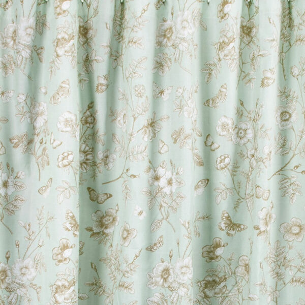Vola Shower Curtain, 72 Inch, Floral Pattern, Light Green Polyester