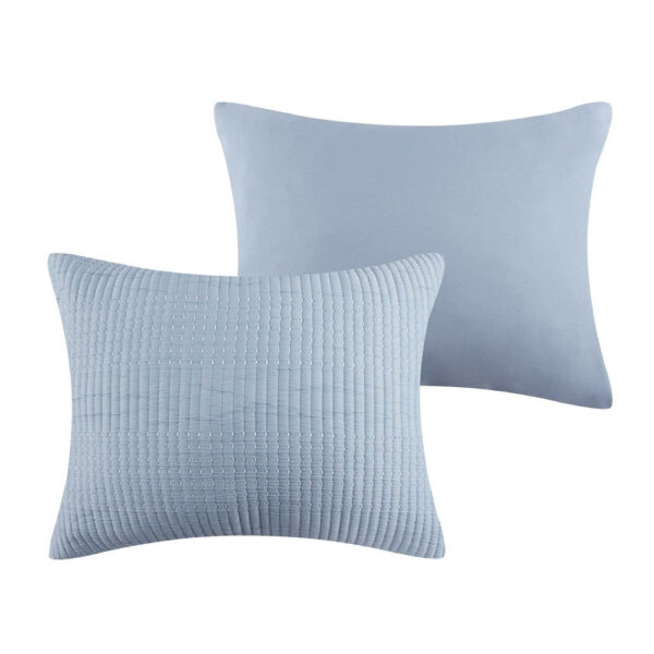 Fys 3pc Queen Size Coverlet Set, Soft Woven Jacquard, Chambray Blue