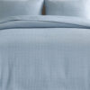 Fys 3pc King Size Coverlet Set, Soft Woven Jacquard, Chambray Blue