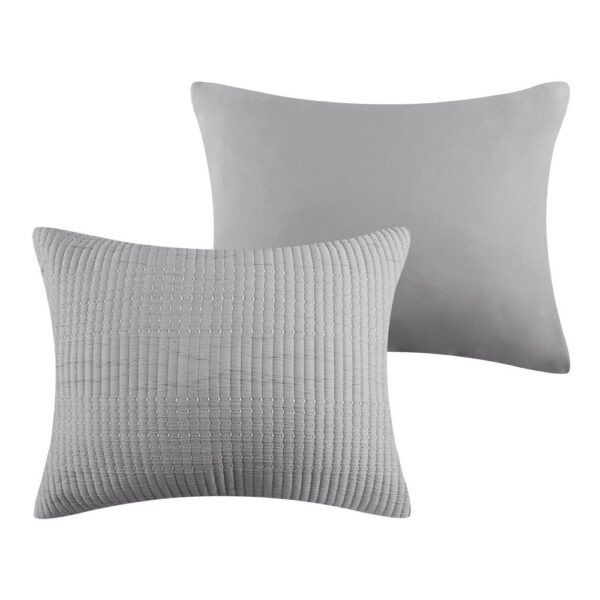 Fys 3pc Queen Size Coverlet Set, Soft Woven Jacquard Matelasse, Gray