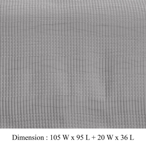 Fys 3pc King Size Coverlet Set, Soft Woven Jacquard Matelasse, Gray