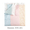 Tisy 50x60 Ruffle Throw Blanket, Cotton, Polyester, Pastel Stripes