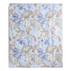 Heli 50x60 Quilted Throw Blanket, Blue Pink, Khaki Tropical Print