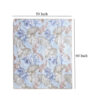 Heli 50x60 Quilted Throw Blanket, Blue Pink, Khaki Tropical Print