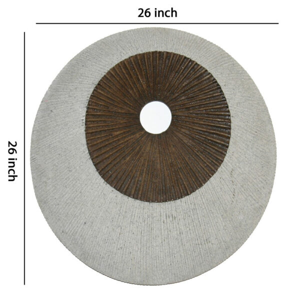 Round and Ribbed Double Layer Sandstone Wall Art, Set of 2, Large, Brown and Gray
