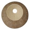 Round and Ribbed Double Layer Sandstone Wall Art, Set of 2, Medium, Brown and Beige
