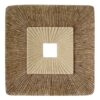 Square Sandstone Wall Decor with Ribbed Details, Set of 2, Medium, Brown and Beige