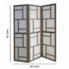 Contemporary 3 Panel Wooden Screen with Geometrical Designs, Gray
