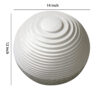 Contemporary Sandstone Polished Ball with Step Carved Lines, White
