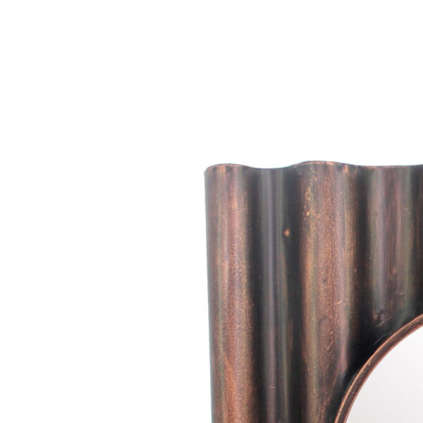 Traditional Style Wooden Round Mirror with Panpipe Style Frame , Brown