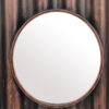 Traditional Style Wooden Round Mirror with Panpipe Style Frame , Brown