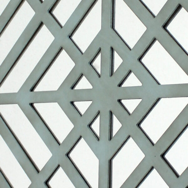 Contemporary Mirrored Wall Decor Set of 2 with Geometric Overlay on Top, Blue and Silver