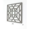 23 x 23 Mirrored Wall Decor Set of 2 with Geometric Wood Cut Out, Gray
