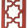 17 Inch Mirrored Wall Art Set of 2, Candle Holder Sconce, Lattice Design, Red
