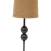 Metal Spindle Design Table Lamp Set of 2 with Cone Shade and Round Base, Black