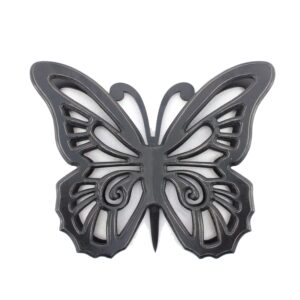 Set of 2 Wooden Butterfly Wall Plaque with Cutout Detail, Black